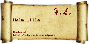 Halm Lilla névjegykártya